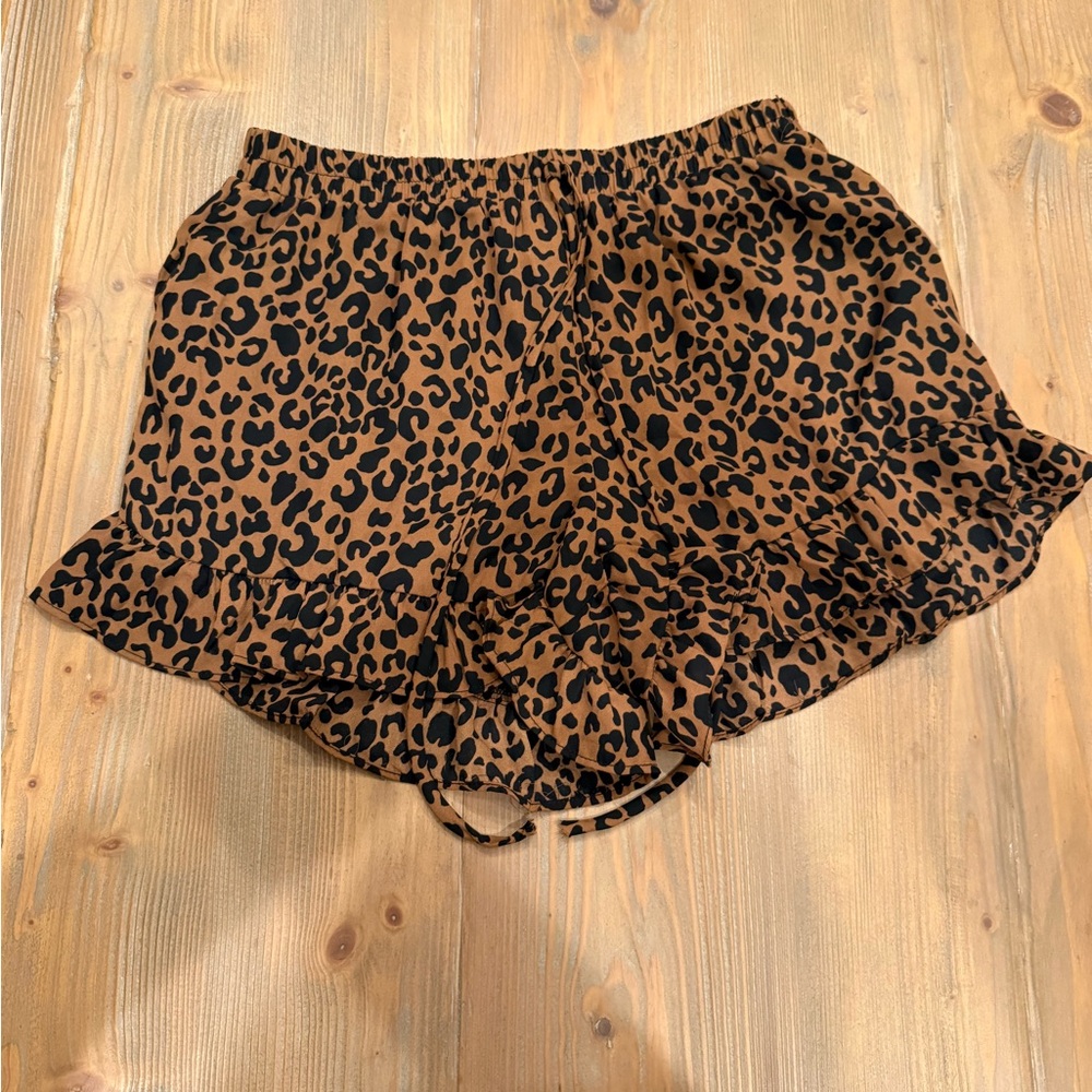 Sienna Sky High Waist Leopard Print Shorts